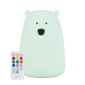 Duży Miś Lampka silikonowa z pilotem, kolor Jasna Mięta